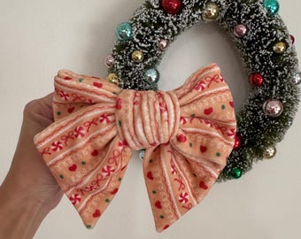 Gingerbread Velvet Bow Hair Clip, Barrette Hair Clip, Soft Hair Clip, Christmas Clip, Barrette, Brynnbands