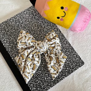 Yellow School Bus Bow, Floppy Bow Hair Clip, Barrette Hair Clip, Soft Hair Clip, Barrette Bow , Brynnbands