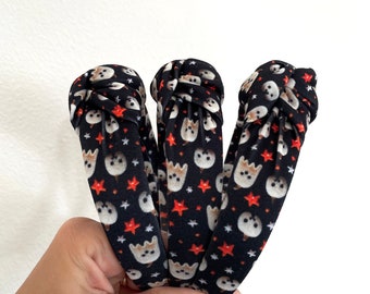 Ghosts & Stars Top Knot, Halloween Headband, Brynnbands, Hard Headband, Knotted Headband, Fall Hair