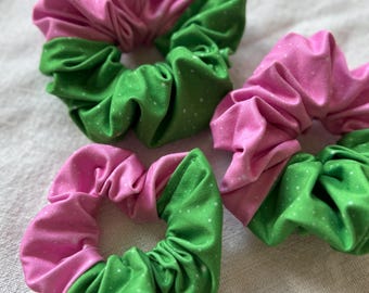 Pink Green Scrunchie, Halloween Scrunchie, Fall Scrunchie, Soft Scrunchie,  Brynnbands, Fall Scrunchies, Fall Hair