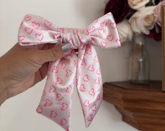 Back to School Bow, Pink Pencil Hearts