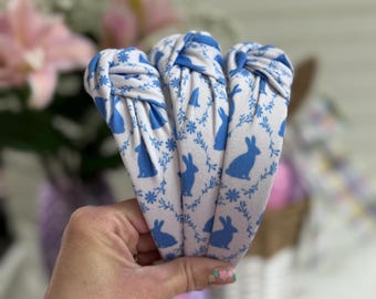 Blue Bunnies Headband, Hard Headband, Easter Headband, Easter Basket Gifts, Hard Headband, Brynnbands