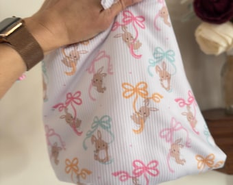 White Bunnies on Rib Knit Custom Flares & Bikers