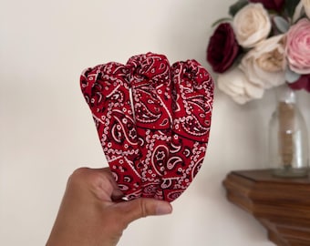 Red Bandana Headband, Bandana Headband