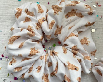 Golden Retrievers Scrunchie, Brynnbands, Birthday Girl Scrunchie, Hair Scrunchie, Hair Tie, Cake Scrunchie, Birthday Cake,