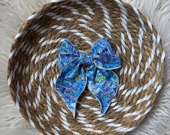 Blue Cindy, Fable Bows, Bow Hair Clip, Barrette Hair Clip, Soft Hair Clip, Magical Clip, Barrette, Brynnbands