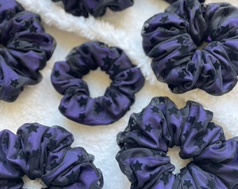 Black Stars Mesh Scrunchie, Organza Scrunchie, Brynnbands, Hair Scrunchie, Hair Tie, Mesh Scrunchie, Oversized scrunchie