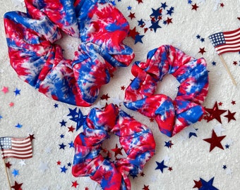 Tie Dye Swim Scrunchie, Oversized Scrunchie, Jumbo Scrunchie, Brynnbands, Hair Scrunchie, 4th of July Scrunchie