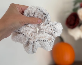White Fuzzy  Scrunchie, White Scrunchie, Christmas Scrunchie, Soft Scrunchie,  Brynnbands, Scrunchies, Holiday Scrunchie, Hair