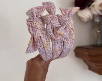 Bow Floral Neutral Headband