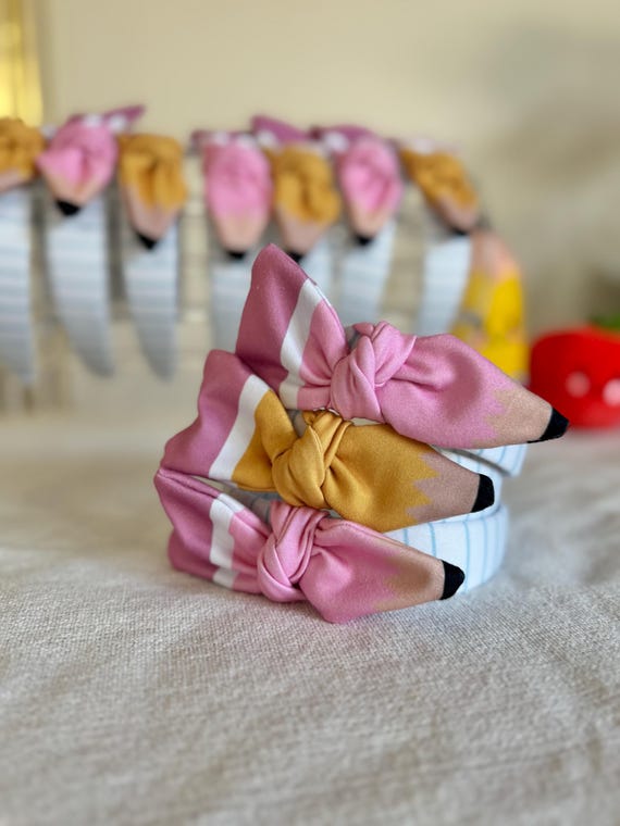 Pencil Bow Hard Headband: Teacher Appreciation Gift