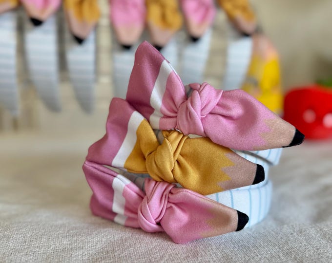 Featured listing image: Pencil Bow Hard Headband: Teacher Appreciation Gift