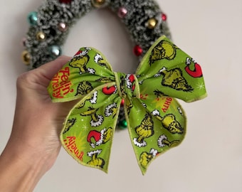Mean Green Bow Hair Clip: Fable Bow,