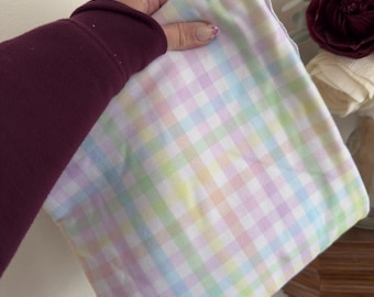 Pastel Gingham Double Brushed Poly Custom Flares & Bikers