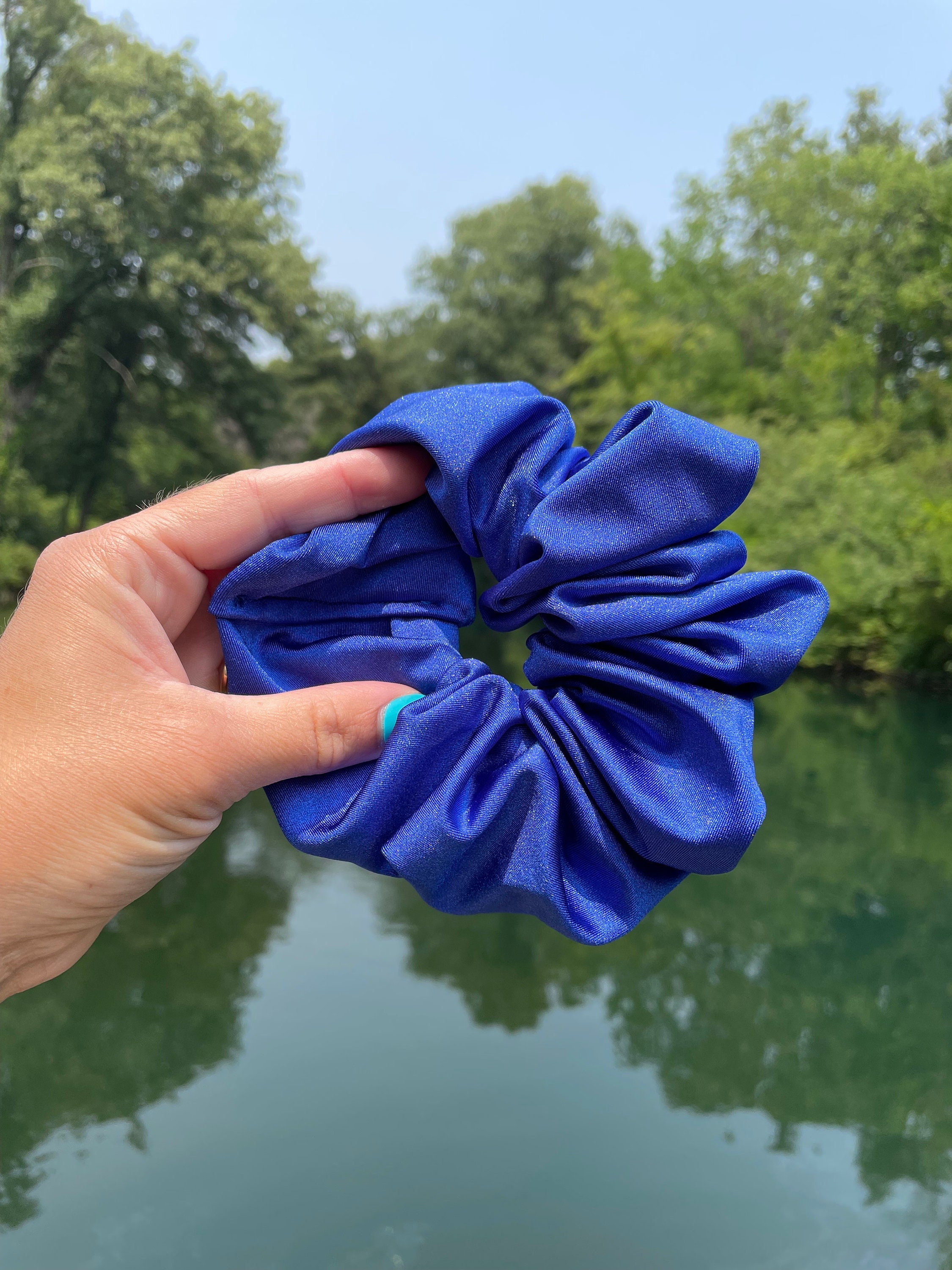 Royal Blue SWIM Scrunchie, Oversized Scrunchie, Jumbo Scrunchie