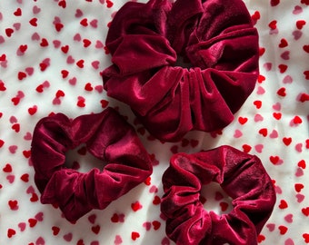 Maroon Velvet Scrunchie, Velvet Scrunchie, Silky Velvet Scrunchie, Brynnbands, Hair Scrunchie, Hair Tie,