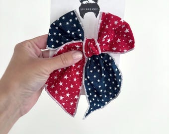 4th of July fable Bows, Bow Hair Clip, Barrette Hair Clip, Soft Hair Clip, 4th of July Clip, 4th of July,  Barrette, Brynnbands