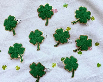 Shamrocks Hair Clips, Valentine Clip, shamrock Clip, Chenille Patch Clip, Clips for Girls