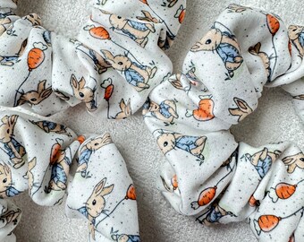 Peter Rabbit Scrunchies, Bunny Scrunchie, Springtime Scrunchie, Soft Scrunchie, Brynnbands, Fabric Hair Tie, Easter Bunny Scrunchie