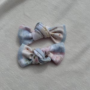 Set of 2 Patchwork Floral Piggies, Baby Hair Piggies, Pigtail Bows, Alligator Clip Bows, Brynnbands, Bows, Girly Bows