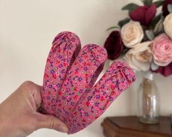 Pink Floral Headband, Cotton, Floral, Springtime