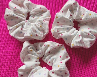 Confetti Hearts Scrunchie, Thermal Scrunchie, Valentine Scrunchie, Hearts Scrunchie, Brynnbands, Hair Scrunchie, Hair Tie,