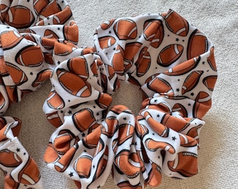 Football Scrunchie: Handmade Hair Accessory - Brynnbands