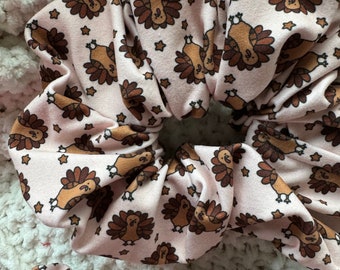 Thanksgiving Turkeys Scrunchie, Holiday Scrunchies, Festive Scrunchies, Thanksgiving Scrunchies, Brynnbands, Gifts for Girls,