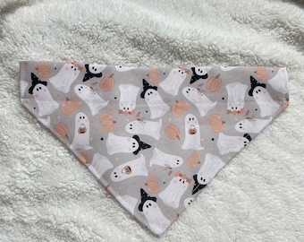Ghosts Dog Bandana, Over the Collar Holiday Dog Bandanas, Fall Bandanas,  Brynnbands, Dog Bandannas