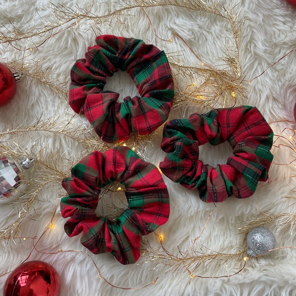 Sparkle Plaid Holiday Scrunchies, Festive Plaids, Festive Scrunchies,  Christmas Scrunchies, Christmas Headbands, Brynnbands