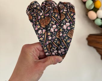 Baseball Top Knot, Baseball Headband, Spring Headband, Brynnbands, Hard Headband, Knotted Headband, Baseball Mama, Headband