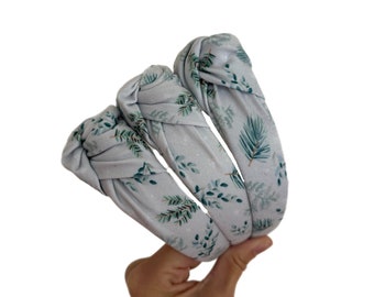 Winter Greenery Top Knot Headband, holiday plaid headband,  Hard Headband , Christmas  Headband, Bendable Headband, Brynnbands