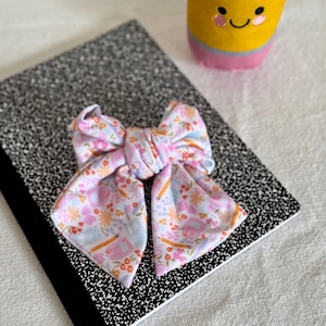 Pink Backpack Bow, Floppy Bow Hair Clip, Barrette Hair Clip, Soft Hair Clip, Barrette Bow , Brynnbands