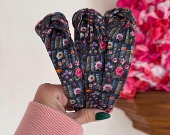 Book ish Headbands, Library Headband, Top Knot Headband, Brynnbands, Hard Headband, Knotted Headband, Top Knot, Knot Headband,