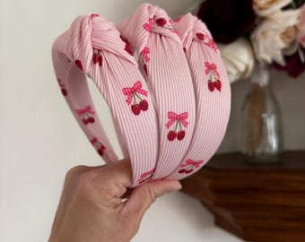Cherries Headband, Ribbed Headband