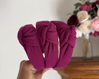 Purple Thermal Headband, Top Knot Headband, Hard Headband, Flexible Headband, Brynnbands, Knotted Headband, Fall Headbands