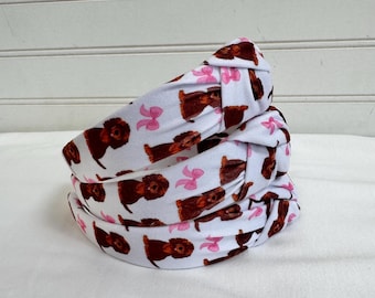 Dachshund Top Knot Headband, Brynnbands, Hard Headband, Knotted Headband, Top Knot Headband, Knot Headband,
