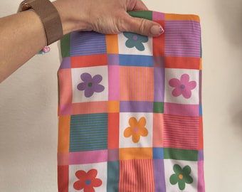 Bright Floral Gingham Double Brushed Custom Flares & Bikers