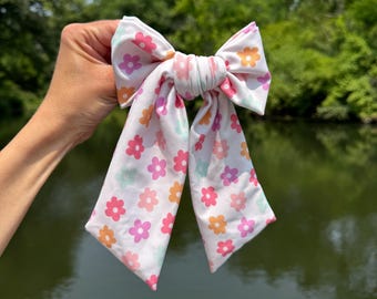FMK Co Swim Bows, Happy Floral, Bow Hair Clip, Barrette Hair Clip, Soft Hair Clip, Swim Bow, Easter Basket, Barrette, Brynnbands