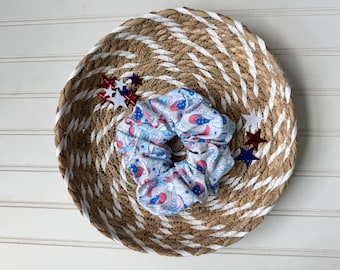 Cowboy Boots Scrunchie,  Brynnbands, Hair Scrunchie, 4th of July Scrunchie, Patriotic Scrunchie, 4th of July, 4oJ