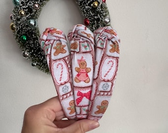 Christmas Headbands, Holiday Baking Top Knot Headband, Holiday headband, Hard Headband, Christmas Headband, Brynnbands