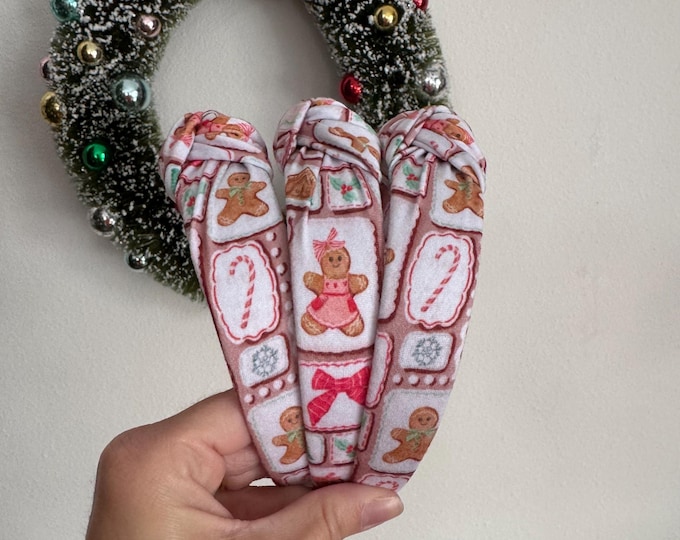 Featured listing image: Christmas Headbands, Holiday Baking Top Knot Headband, Holiday headband, Hard Headband, Christmas Headband, Brynnbands