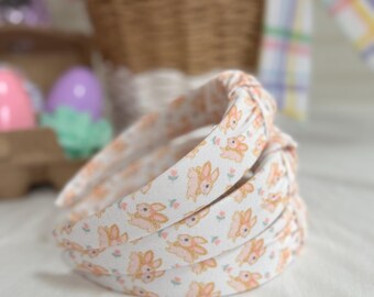 Peach Bunnies Headband, Hard Headband, Easter Headband, Easter Basket Gifts, Hard Headband, Brynnbands