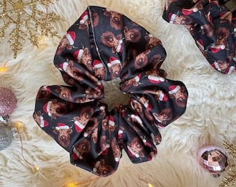 Highland Cows Scrunchies, Festive Scrunchie, Festive Scrunchies, Christmas Scrunchies, Gift for Girls, Brynnbands