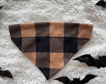 Dog Bandana, Over the Collar Bandana,  Plaid Bandanas, Fall Bandanas,  Brynnbands, Dog Bandannas