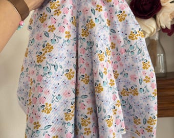 Pastel Floral Rib Knit Custom Flares & Bikers