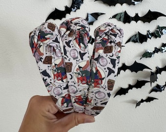 Flying Witches Headband,  Halloween Top Knot Headband, Brynnbands, Hard Headband, Top Knot, Top Knot Headband, Spooky Headband