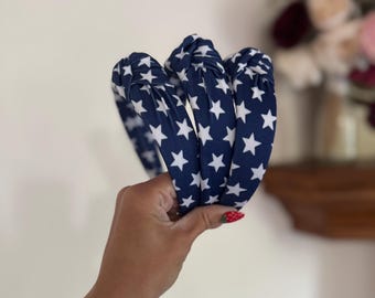Navy Blue stars Headband, Hard Headband , Hair Headband , Tie Dye Headband, Brynnbands