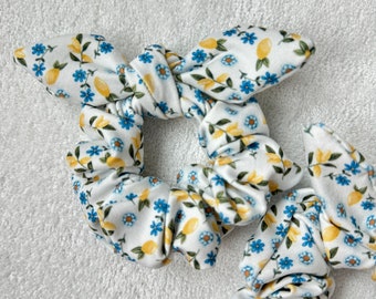 Lemons Scrunchie, Sorrento Scrunchie, Lemon & Florals Scrunchie, Soft Scrunchie, Brynnbands,