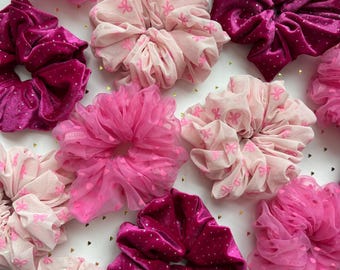 Valentine Scrunchies, Organza Scrunchie, Velvet Scrunchies, Galentines Day,  Brynnbands, Hair Scrunchie, Mesh Scrunchie, Oversized scrunchie